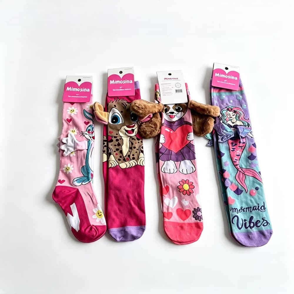 Fuzzy Socks for Women Girl Animal Slipper Socks 3D Novelty Floor Socks
